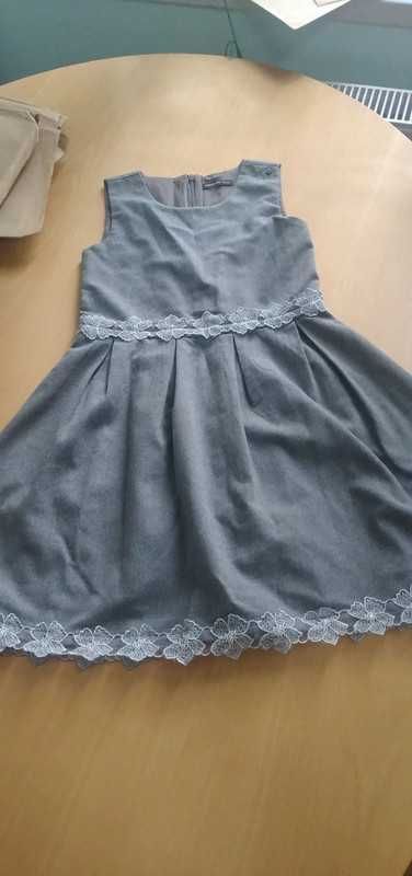 elegancka sukienka szara dla dziewczynki rozmiar 140 reserved
