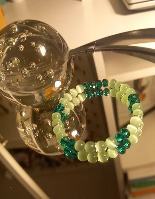 Bransoletka handmade z kamieni naturalnych, kocie oka