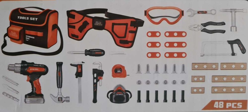 Zestaw narzędzi dla dzieci, do majsterkowania w torbie na ramię