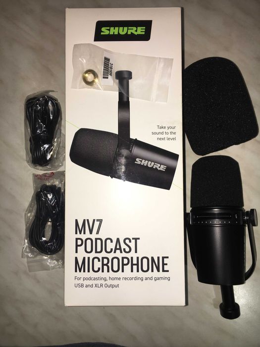 USB\XLR-мікрофон Shure MV-7 з шумопоглиначем Shure A7WS