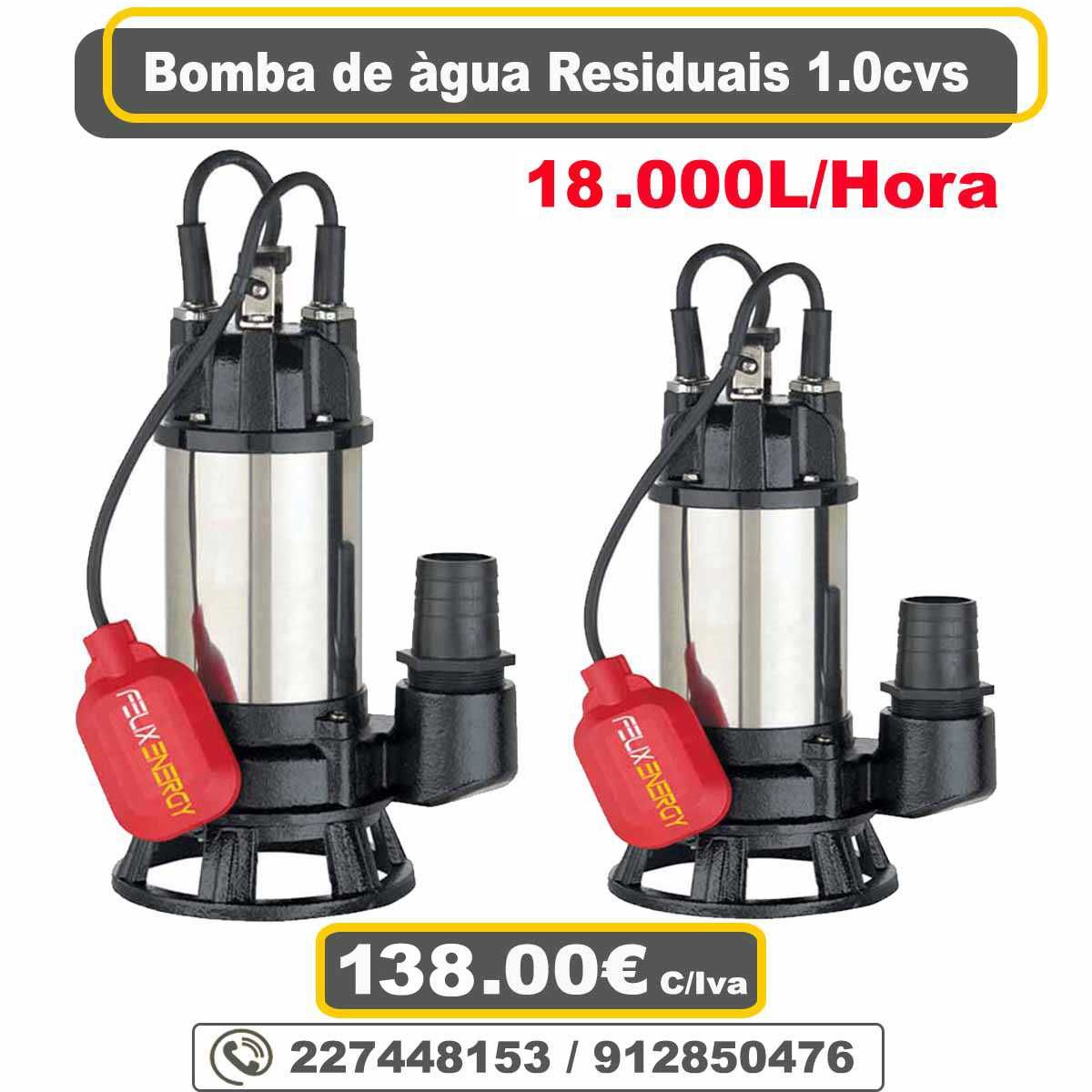 Bomba de Aguas residuais 1.0CvS Novas // Profissional