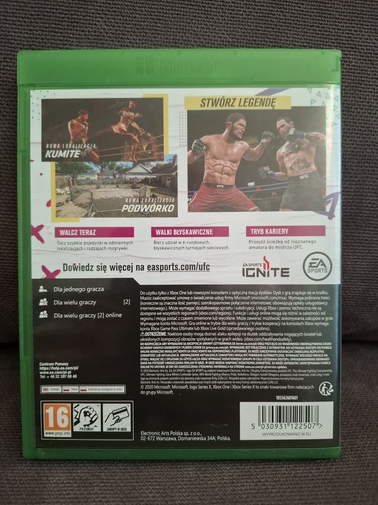 UFC 4 xbox one series PL.