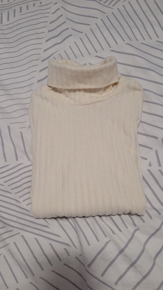 Golf kremowy sweter prążkowany petite Zara XS