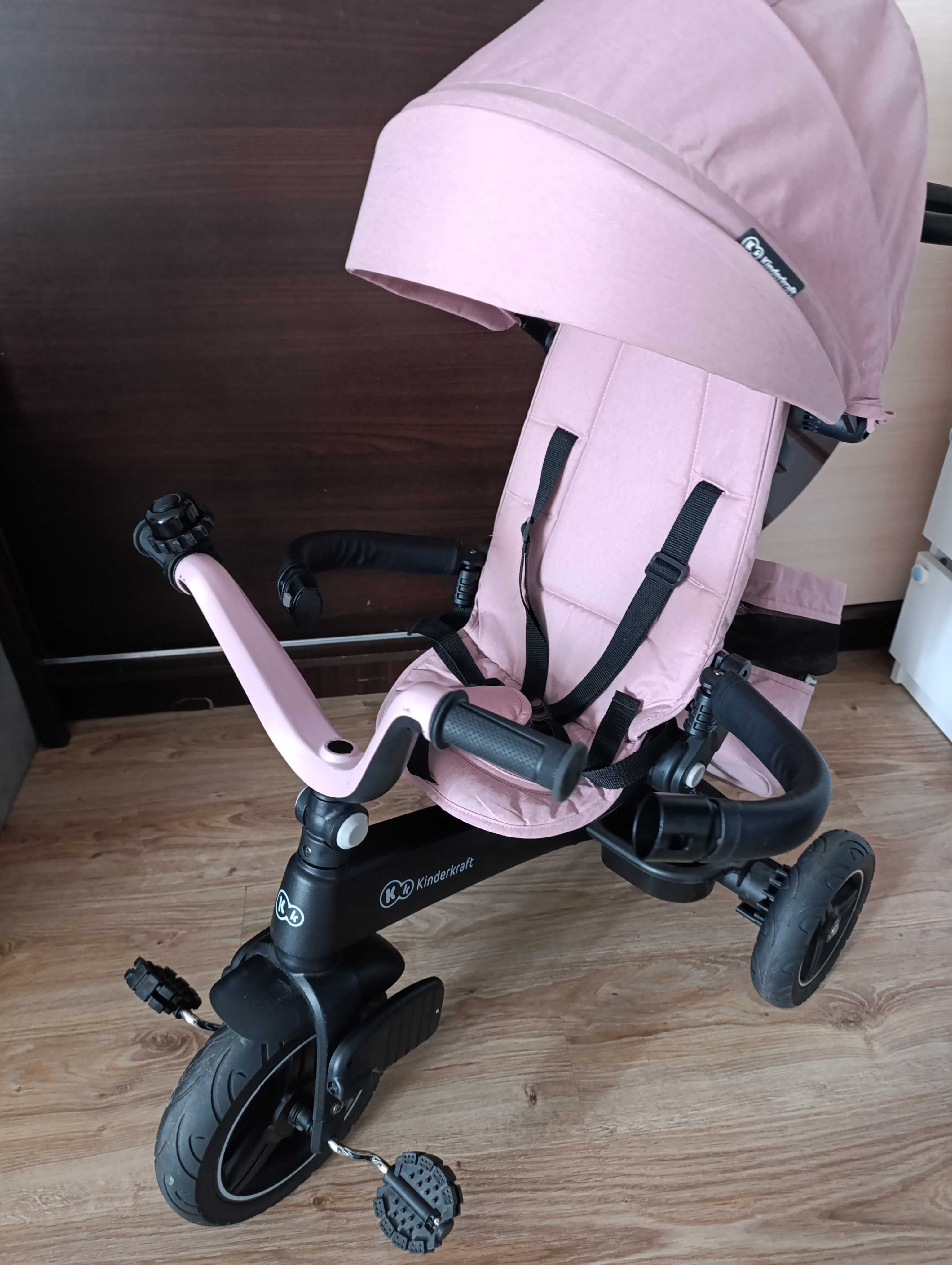 KinderKraft rowerek trójkołowy Easytwist różowy