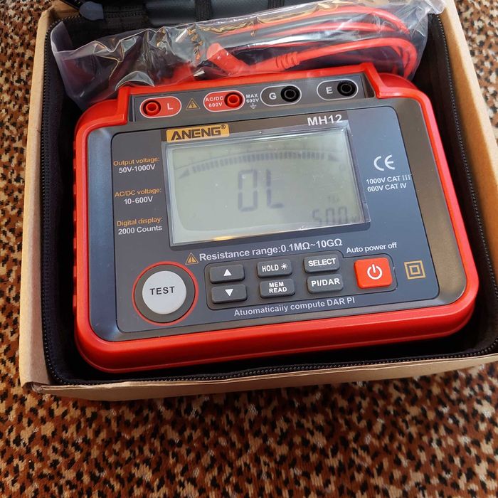 Мегомметр прибор для электрика омметр, вольтметр Aneng MH-12 Оригинал