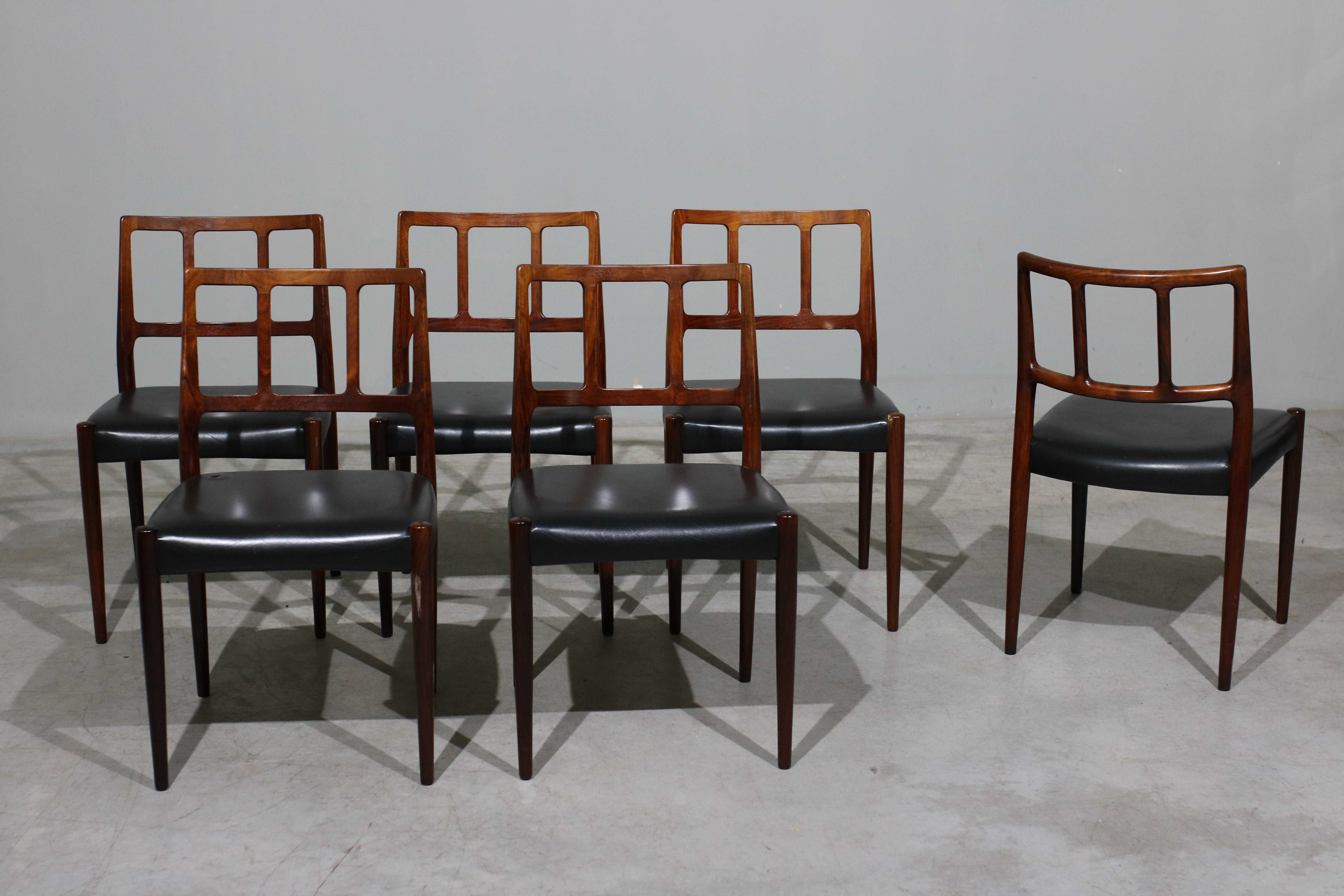 Cadeiras Johannes Andersen mod. Louise em pau santo| Uldum Mobelfabrik
