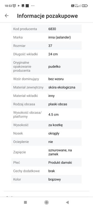 Workery damskie platforma brązowe 37