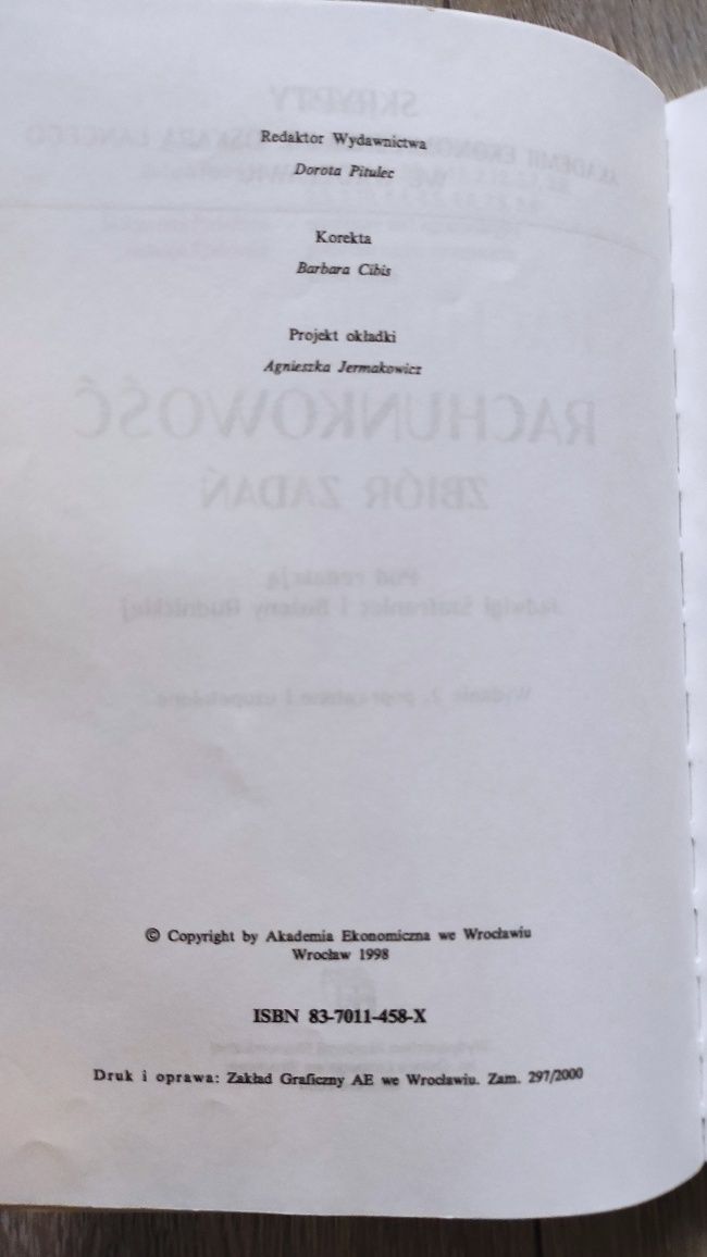 Rachunkowość Zbiór zadań Rudnicka Szafraniec majątek koszty ekonomia