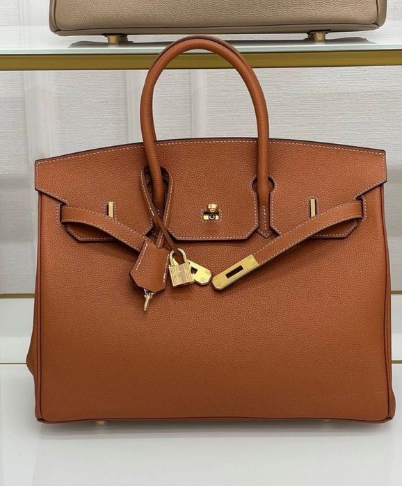 Premium Torebka Birkin! Skóra naturalna!Złote dodatki!30 cm!Od ręki