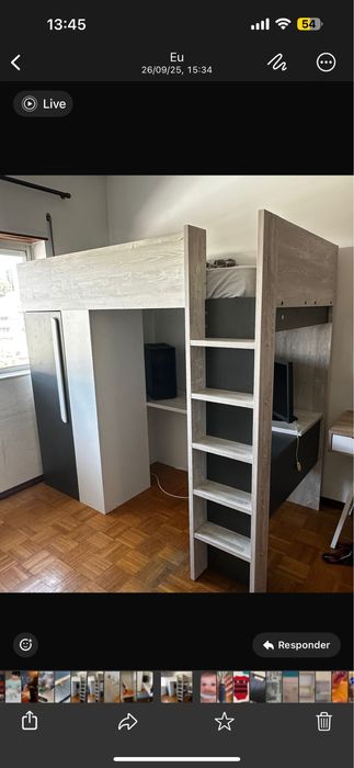 Vendo cama com escritorio em baixo