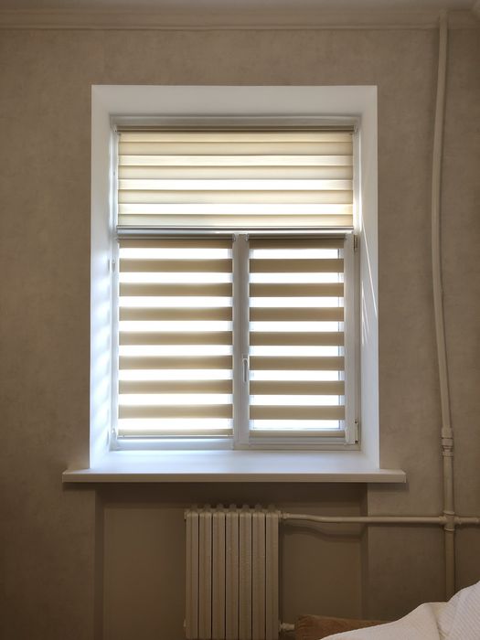 Рулонные шторы с точным замером. Жалюзи день ночь. Тканевые ролеты