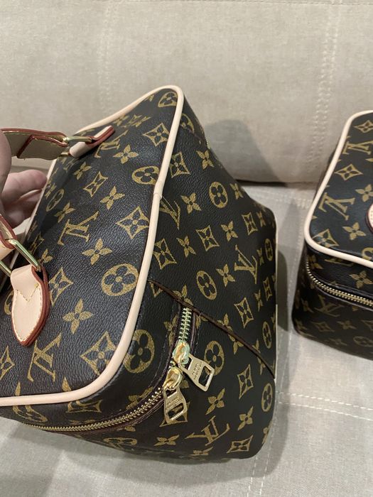 Сумка косметичка louis vuitton nice vanity коричневий комплект 2