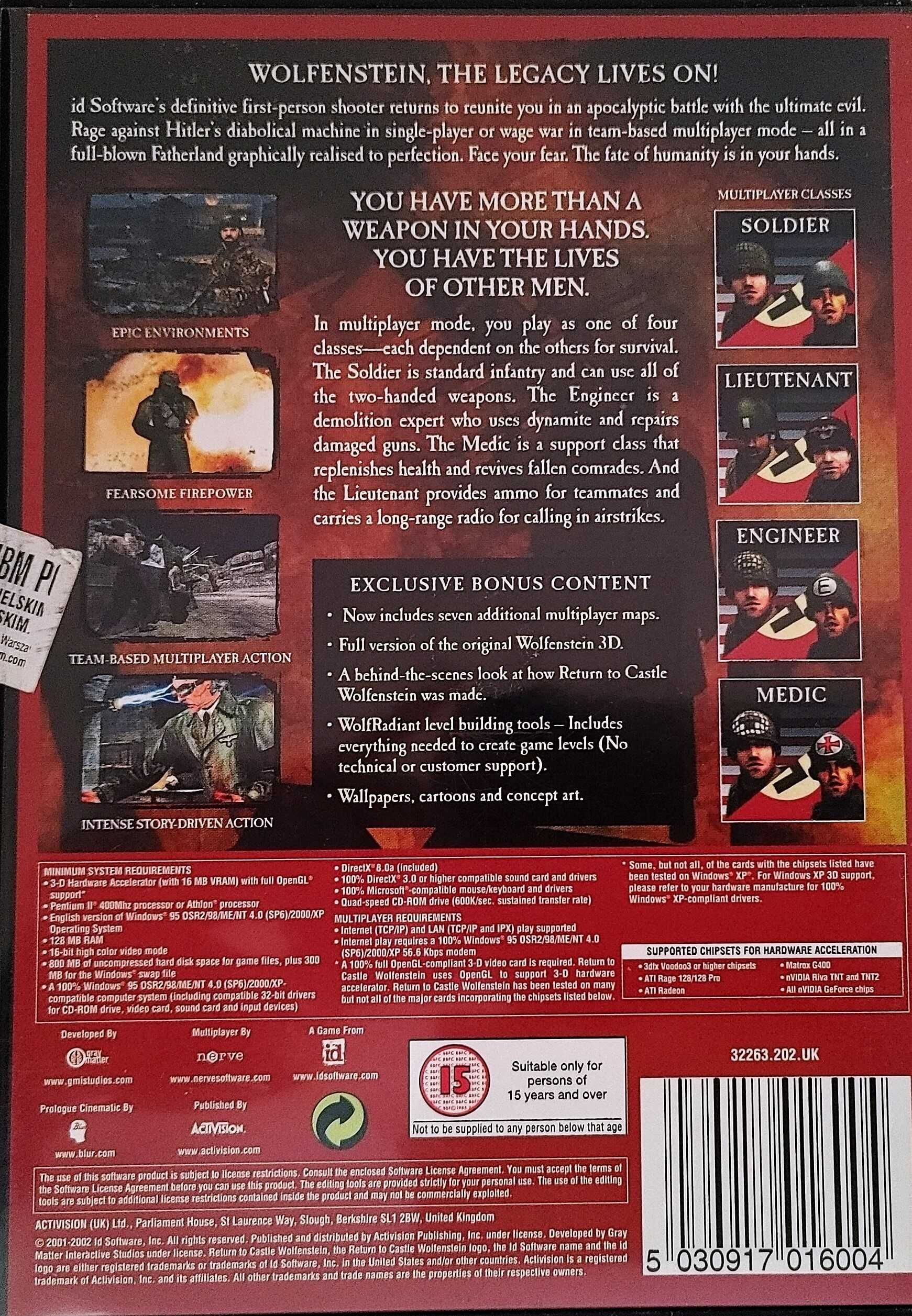 Return to castle Wolfenstein, gra na PC