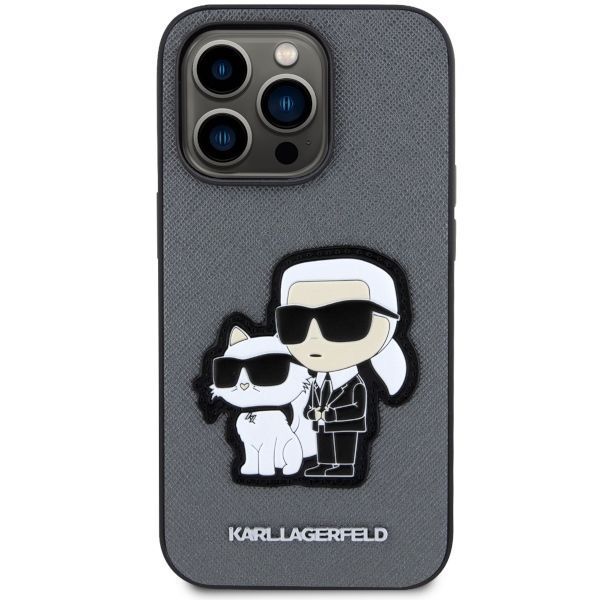 Etui na iPhone 14 Pro Karl Lagerfeld Saffiano Silver