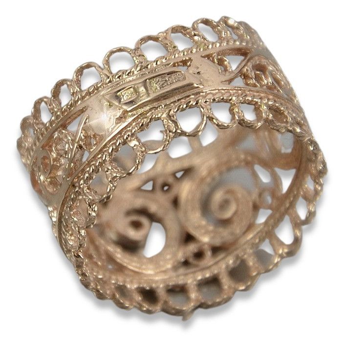 Pierścionek z różowego czerwonego złota 14k 585 Vintage vrn003 Warszaw
