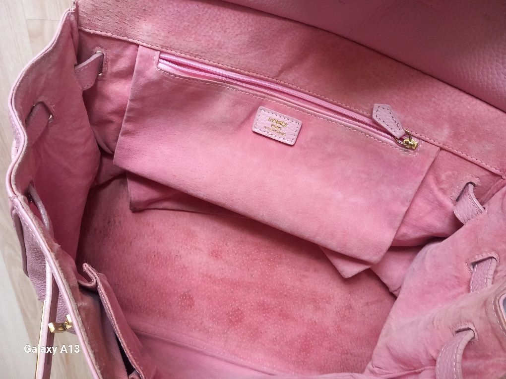 Hermes birkin duża torba skóra różowa