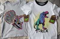 T-shirt koszulka dinozaury 2 szt 6 lat