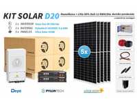 Kit solar de lítio D20 12kwh dia Pylontech 4,8kwh 90%DOD