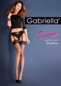Pończochy czarne  Garter Set Shadow Gabriela Erotica. Pas do pończoch
