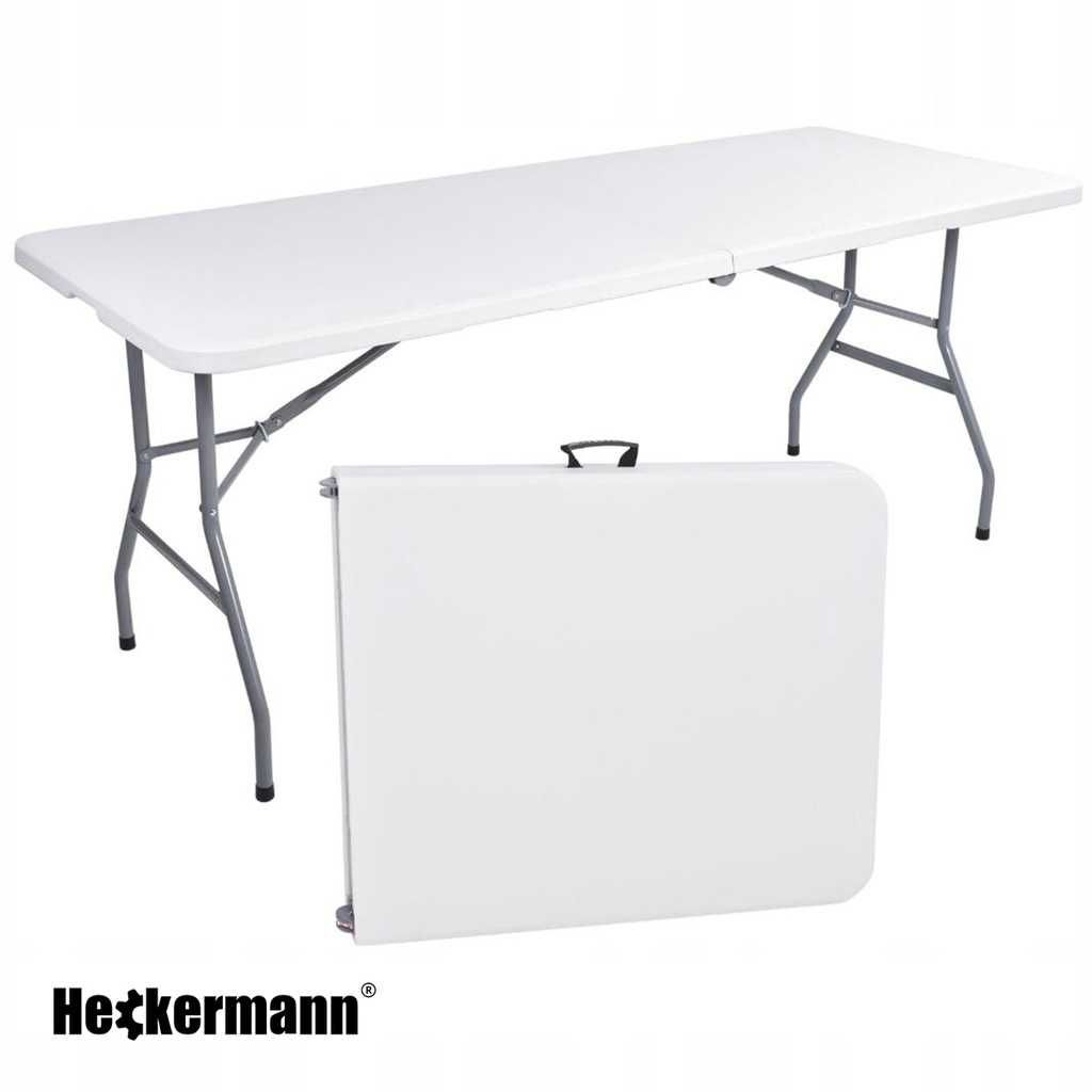 Стіл складний переносний Heckermann 180х74х74 Black White (XJM-Z180)