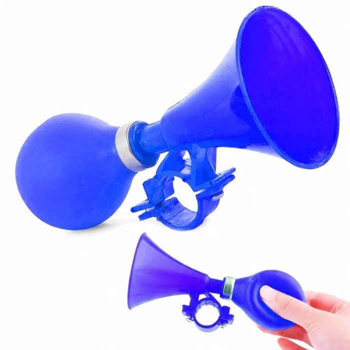 Klakson piszczałka niebieska trąbka plastikowa rowerka dziecięcego