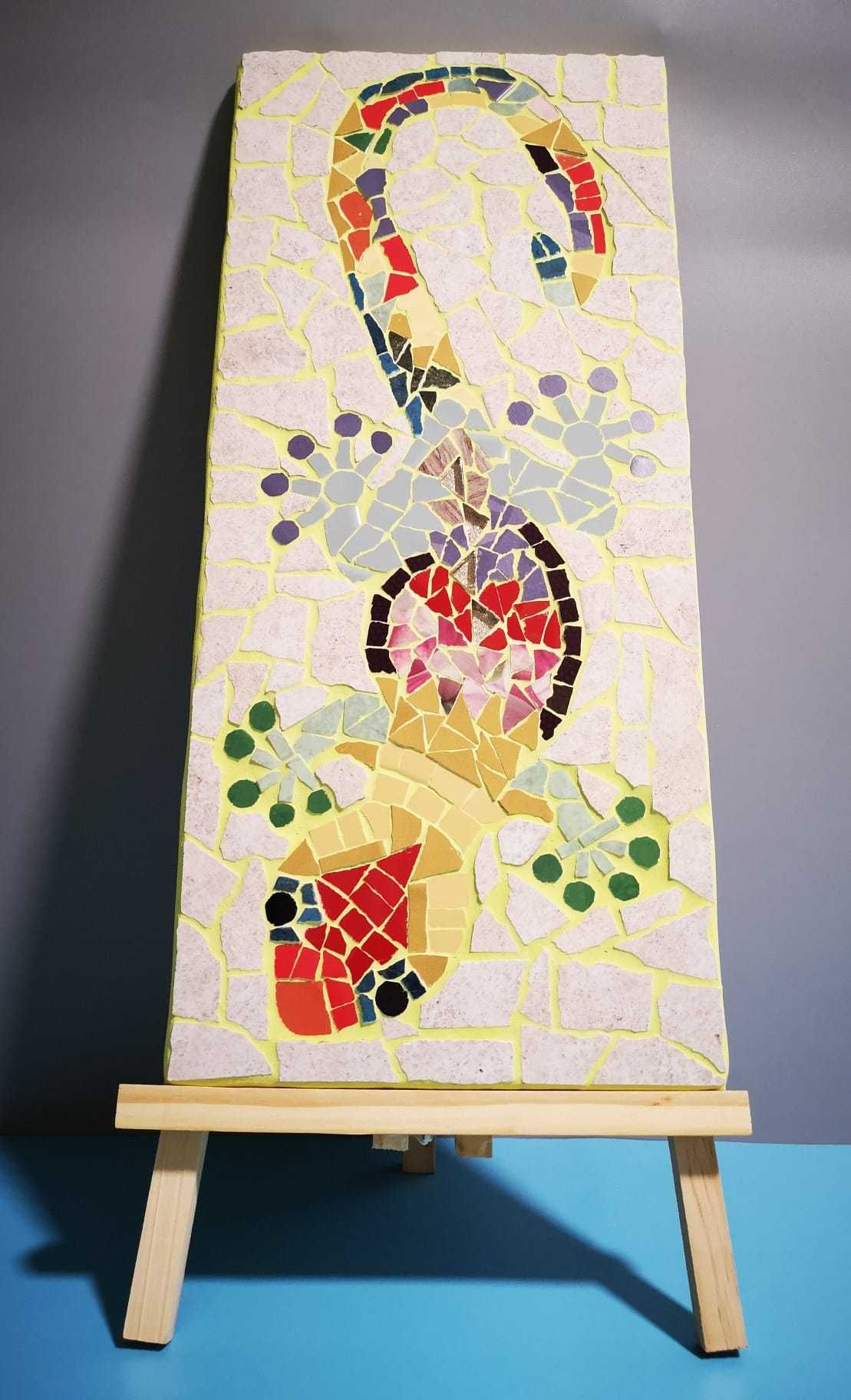 Obraz Mozaika "Jaszczurka" 55 × 22 cm Rękodzieło
