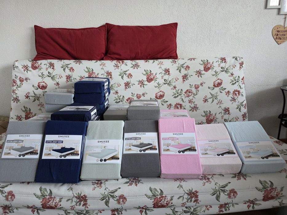 Prześcieradło 100% Bawełniane Smukee 160x200x25 z gumką różne kolory.