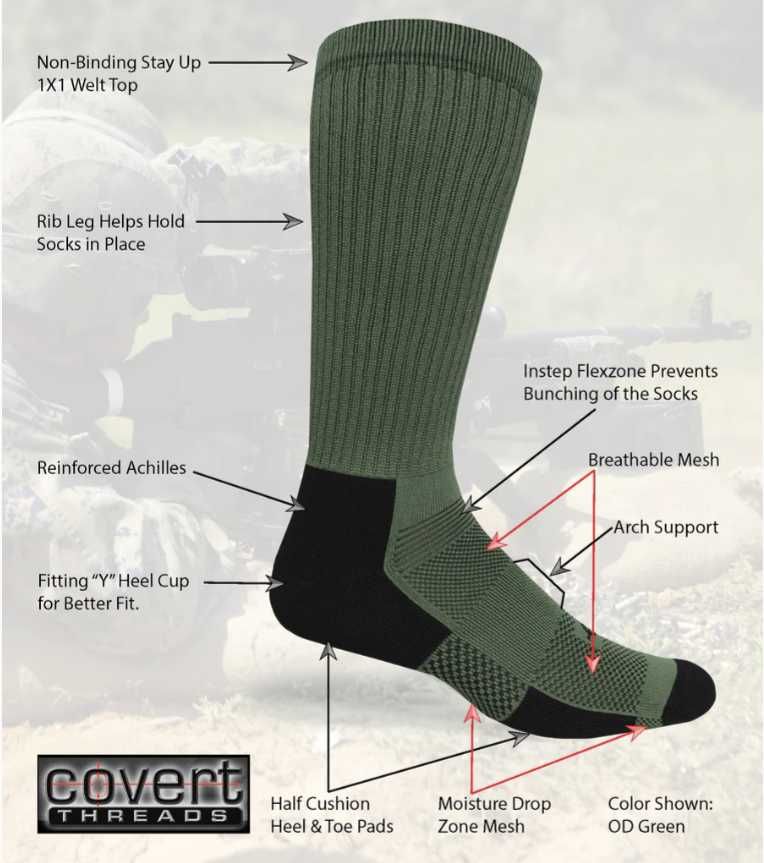 Covert Threads DESERT SOCK , JUNGLE SOCK, ICE SOCK шкарпетки військові