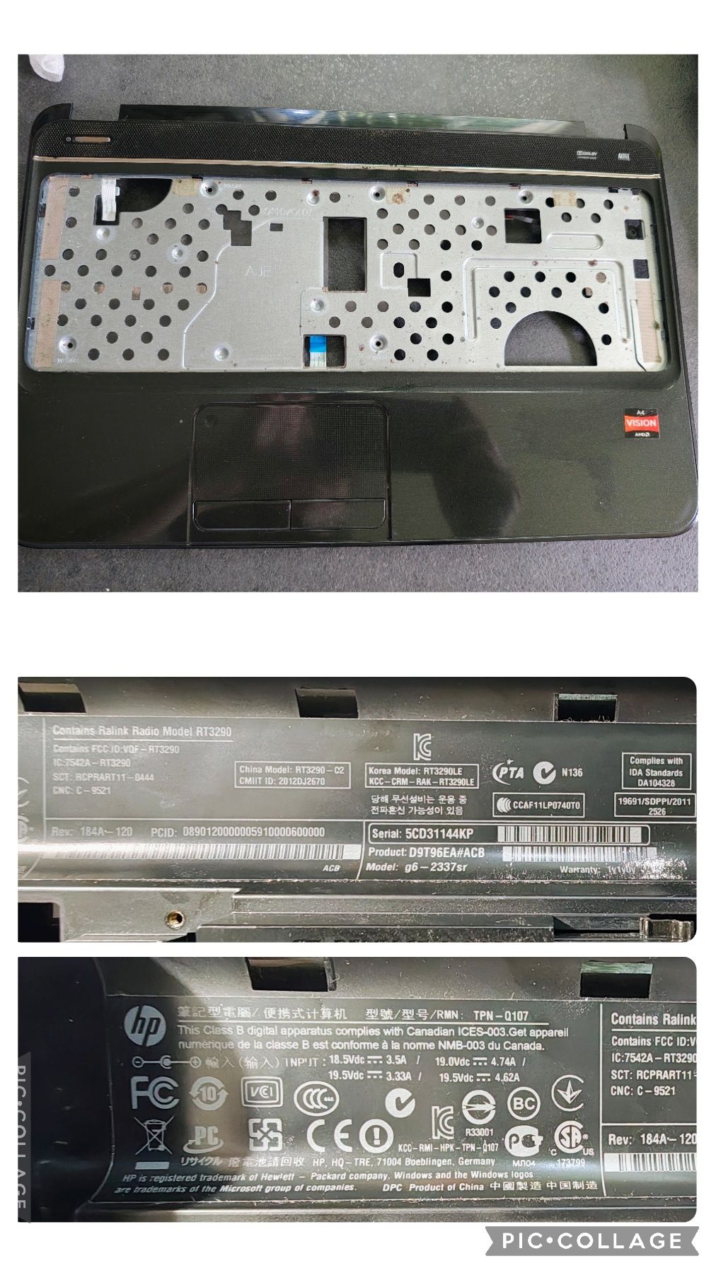 Ноутбук HP Pavilion g6-2337sr ЗАПЧАСТИ Sparkling Black