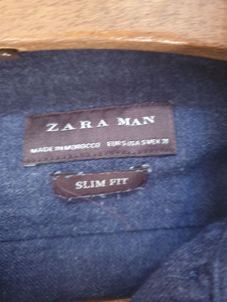 Granatowa koszula Zara Man Slim Fit