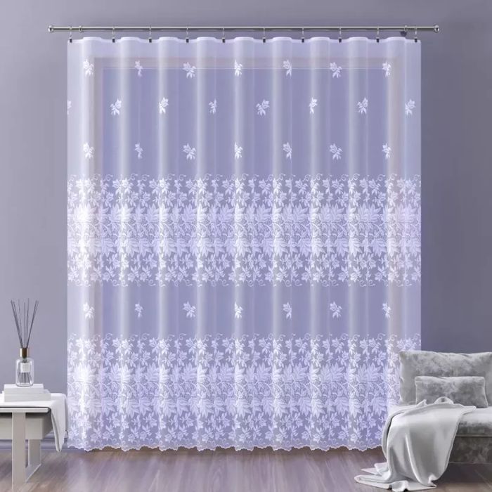Firanka żakardowa metrażowa wys. 250 cm Terdia A128 biała - 250 cm