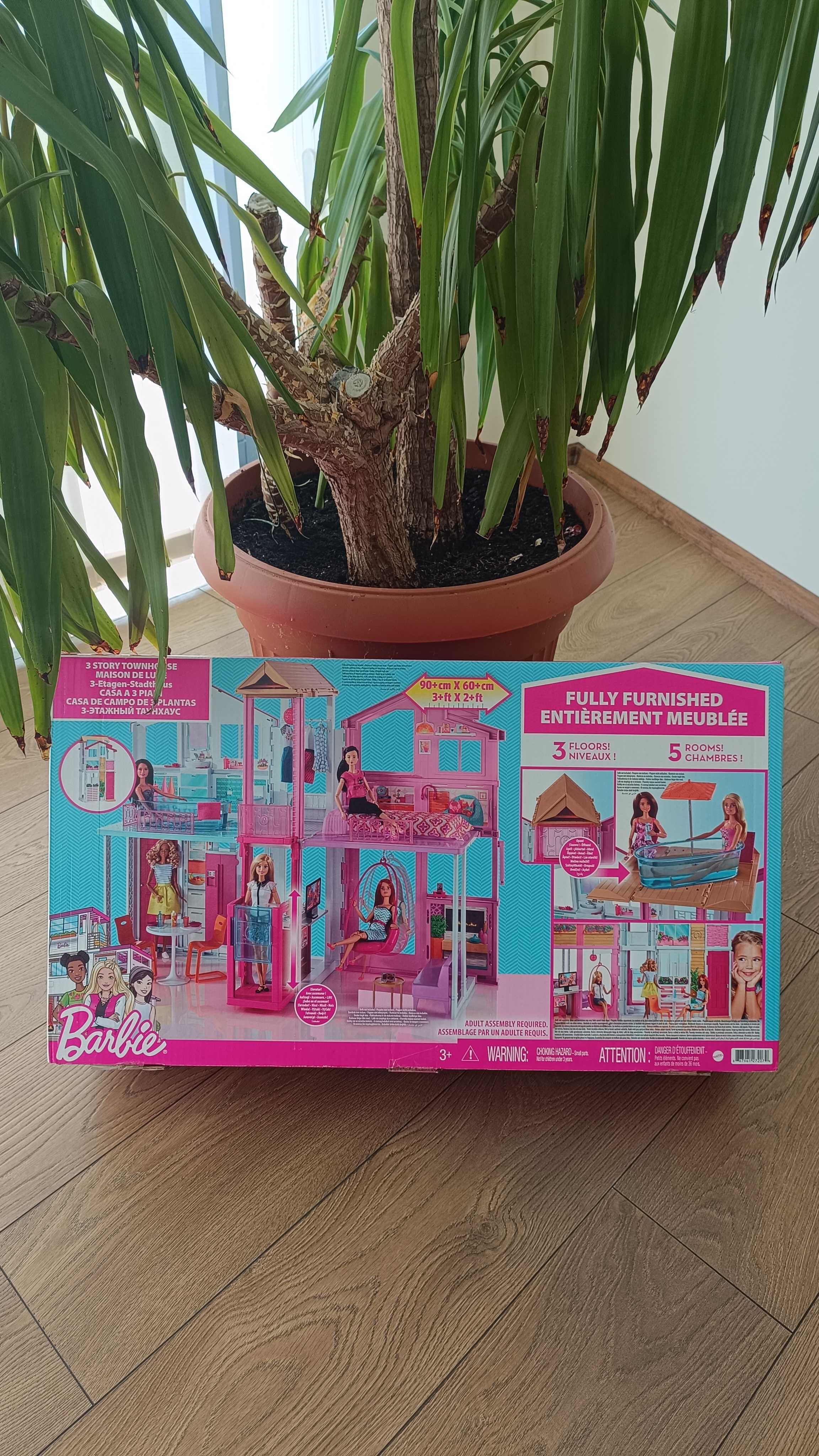 Nowy domek dla lalek Barbie, miejski z windą, zestaw, DLY32
