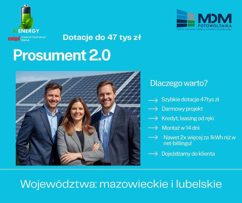 Fotowoltaika 5kWp + magazyn 10kWh + Prosument 2.0 + montaż