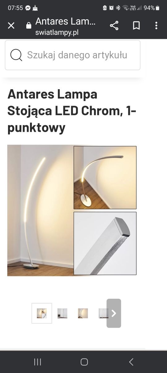 Lampa stojąca ledowa