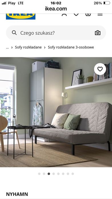 Sofa z Ikea Nyhamn z szufladą