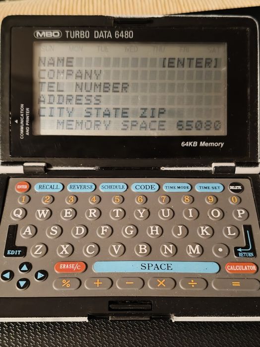 Agenda Eletrónica Vintage Mbo  Turbo Data 6480