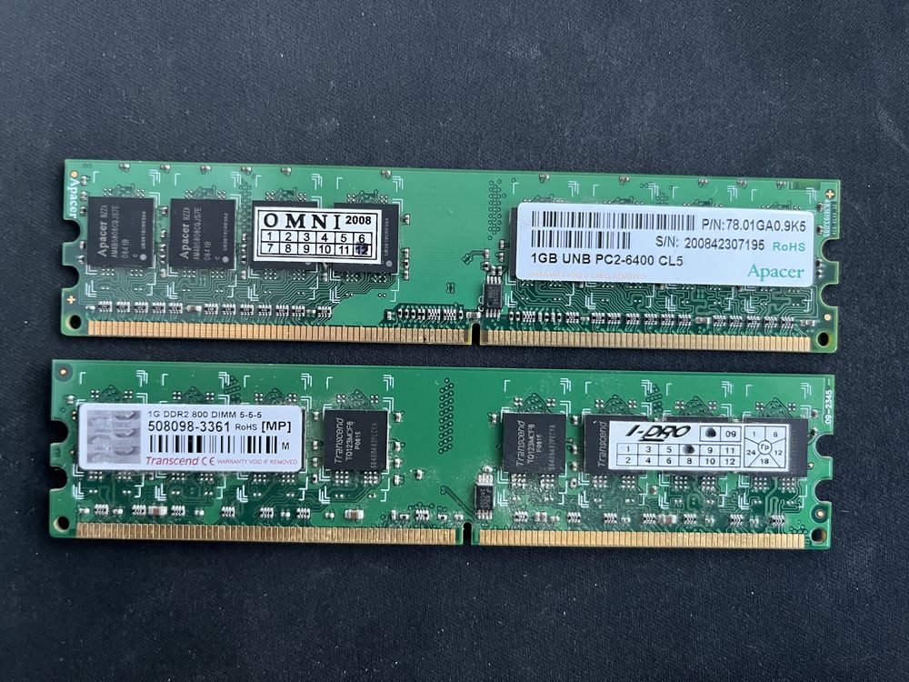 Оперативная память ОЗУ DDR2 800 для ПК 1ГБ + 1ГБ