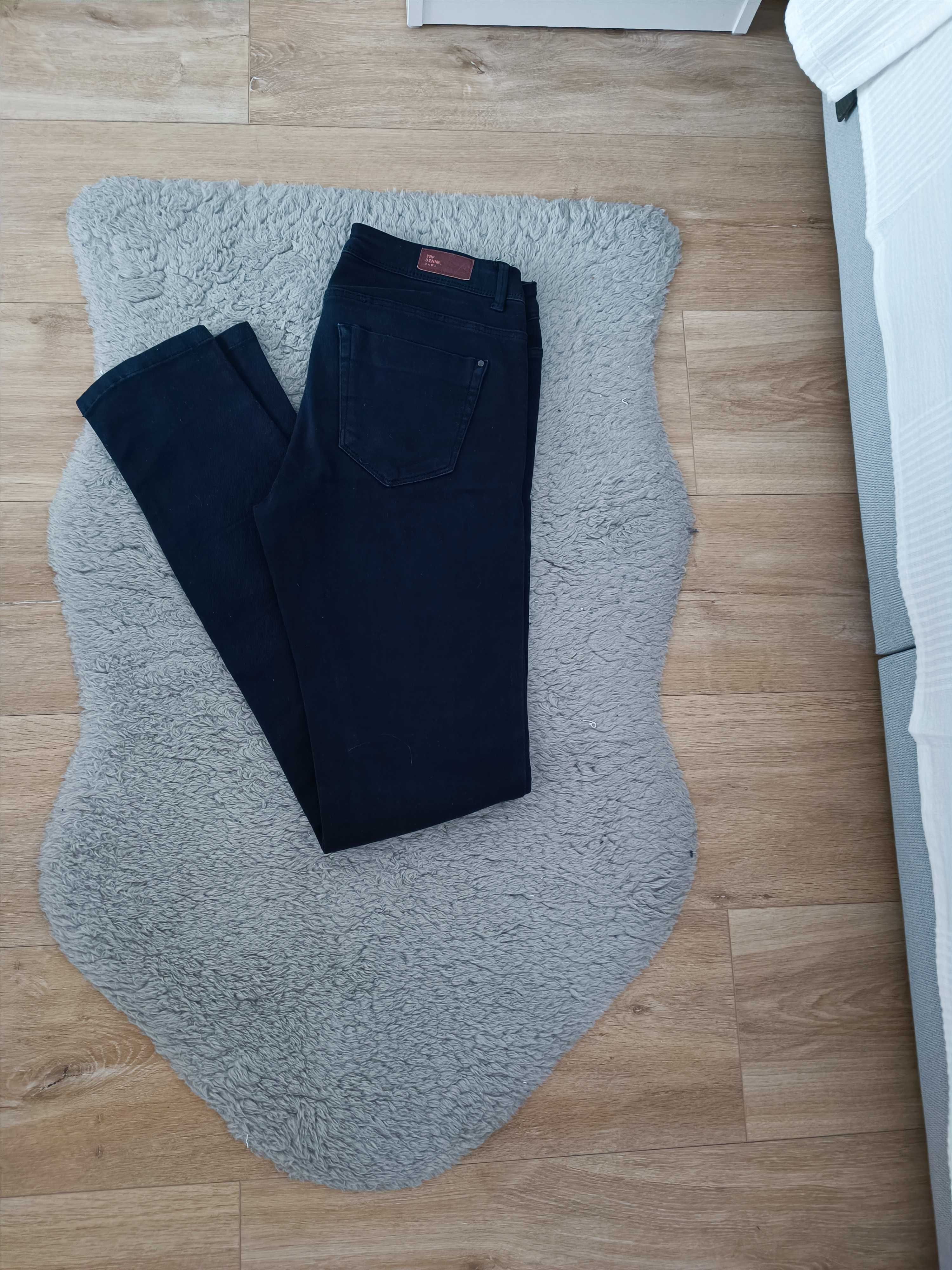 Długie granatowe spodnie Zara r 36
