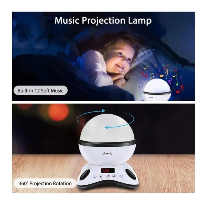 Projektor Światła Lampka Z Pilotem Dla Dzieci