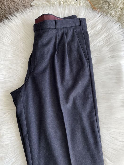 Zimowe spodnie męskie wełniane zakladkami 100% wełna Woolmark
