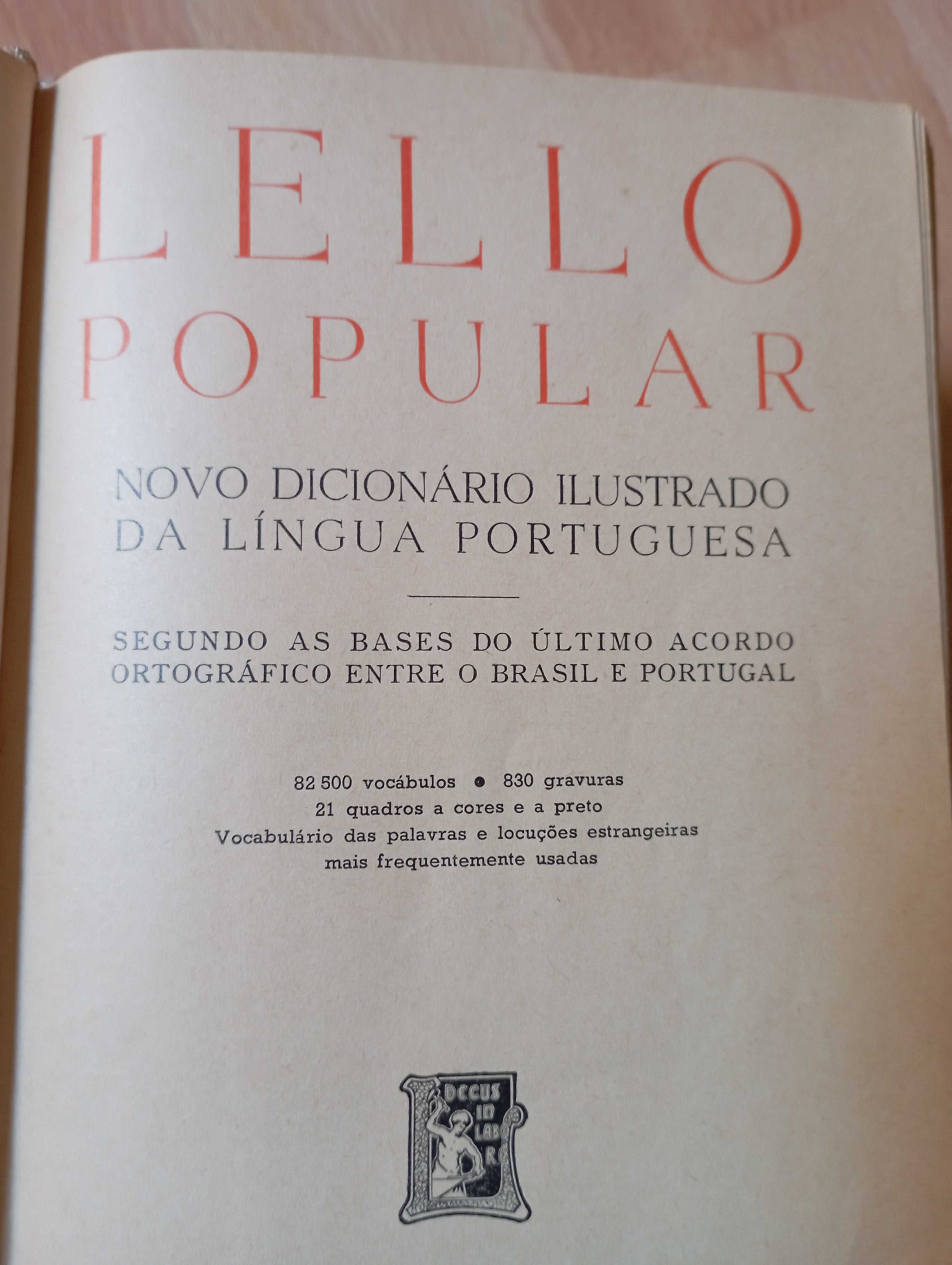 Dicionário antigo Lello Popular