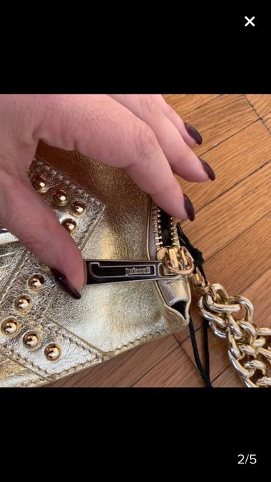 BAIXA! Nova. Mala de mão, Clutch, Roberto Cavalli. Autêntica em Pele