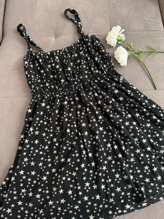 Czarna krótka sukienka / tunika w gwiazdki