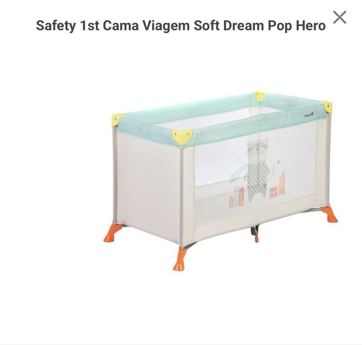 Berço-  1st Cama Viagem Soft Dream Pop Hero