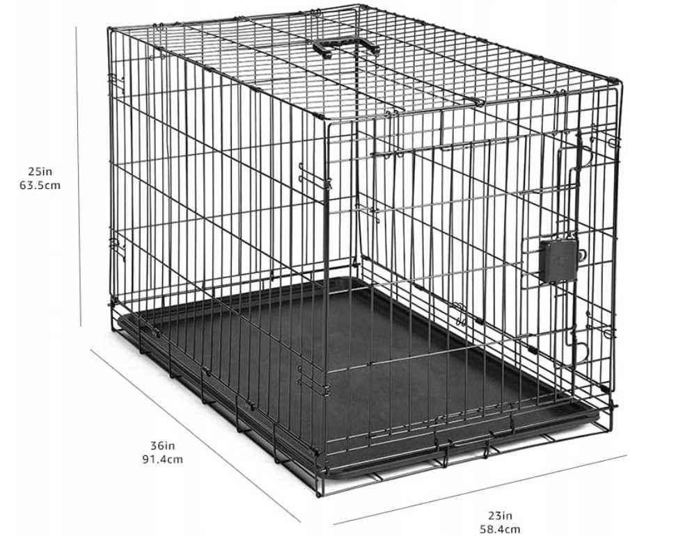 Klatka kennelowa, transportowa dla Psa lub Kota - 91x58x63