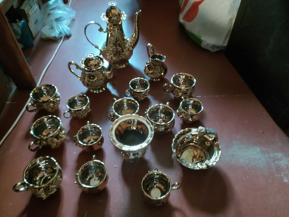 Сервіз золотий, позолочений, під золотий з 21 предмета