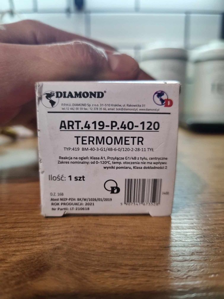 Termometr Diamond 1/4 40mm KOTŁA PIECA