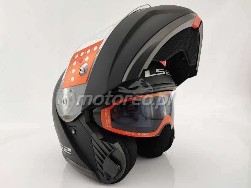 WYPRZEDAŻ Kask Szczękowy Blenda LS2 FF908 Strobe II Czarny Mat