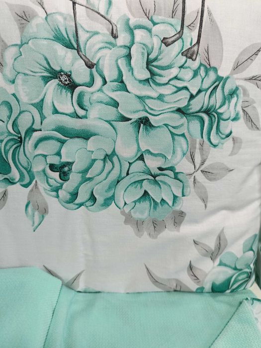 Pościel 3 elementowa 135x100 cm VELVET MIĘTA+ PEONIE MIĘTA MIMINU