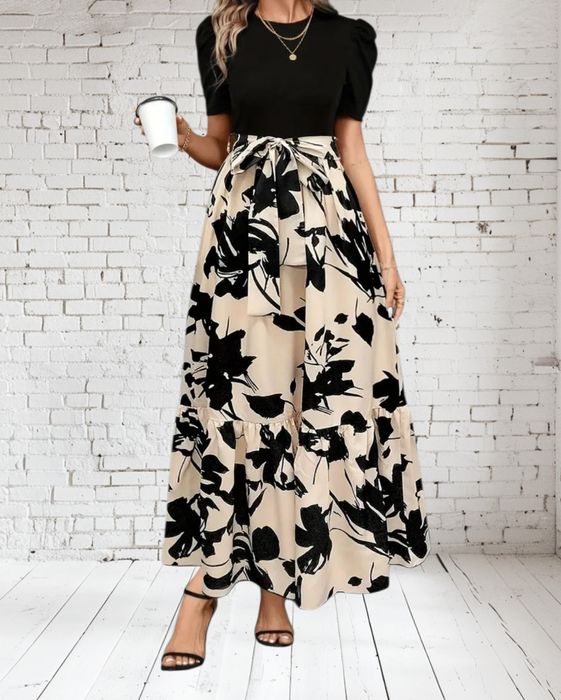 Długa maxi elegancka sukienka do pracy biura na święta itp XL 42